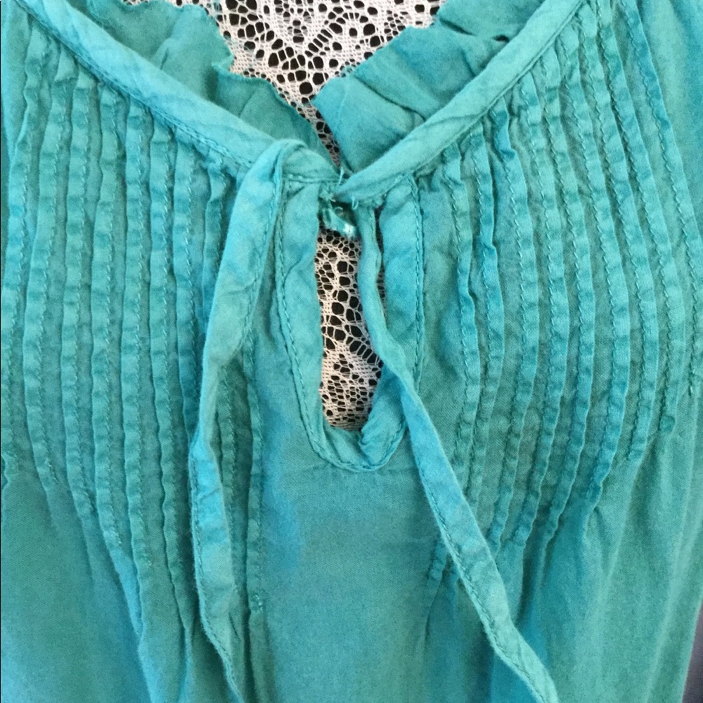 GREEN PEASANT BLOUSE - Picture 6 of 6
